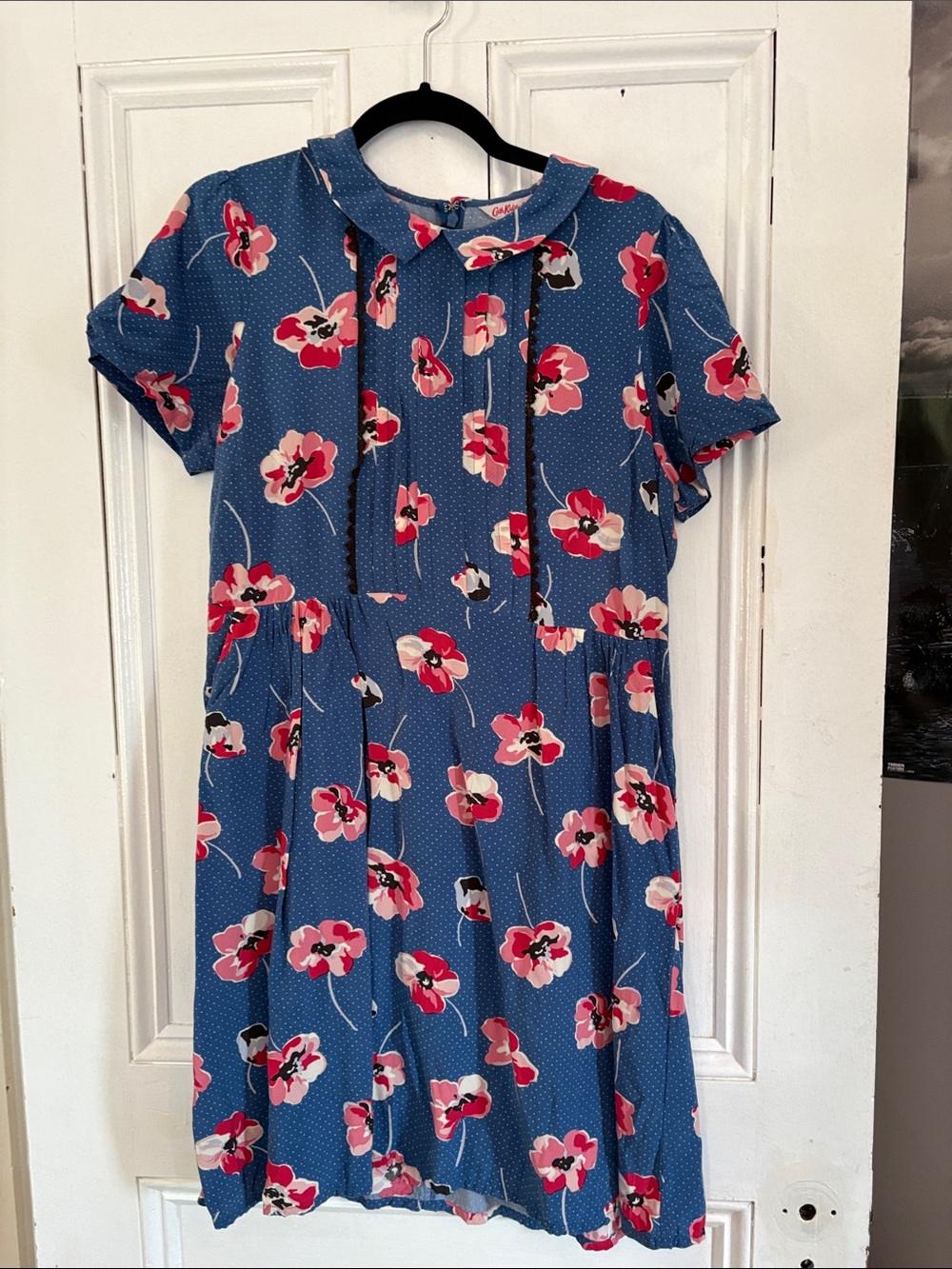 Cath Kidston Blue Dress with Pink and White Floral Print